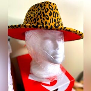 Leopard Print Felt Fedora Hat!